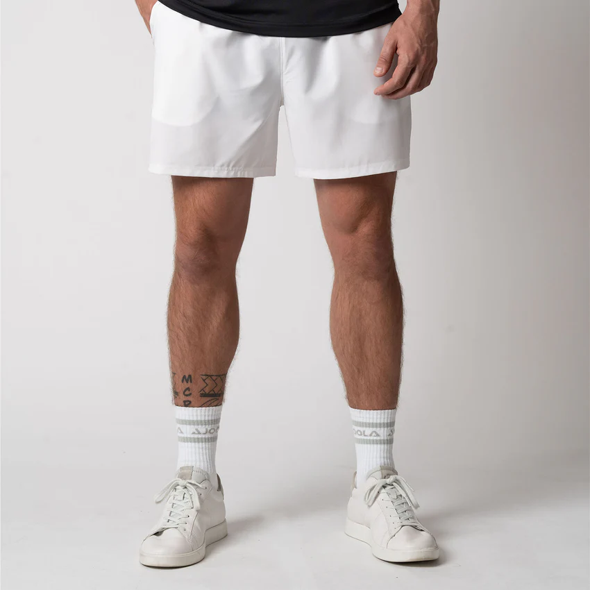 [JOO-400-14218] JOOLA Men's Woven Shorts 5" (White, M)